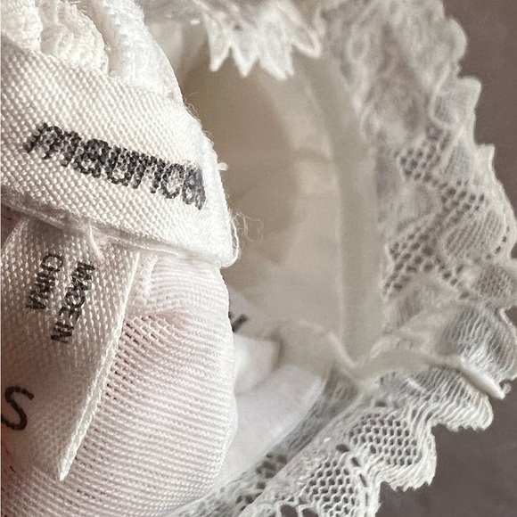 S Maurices Womens Lace Racerback Bralette Bra White Ivory Small Stretch Padded - Picture 3 of 4
